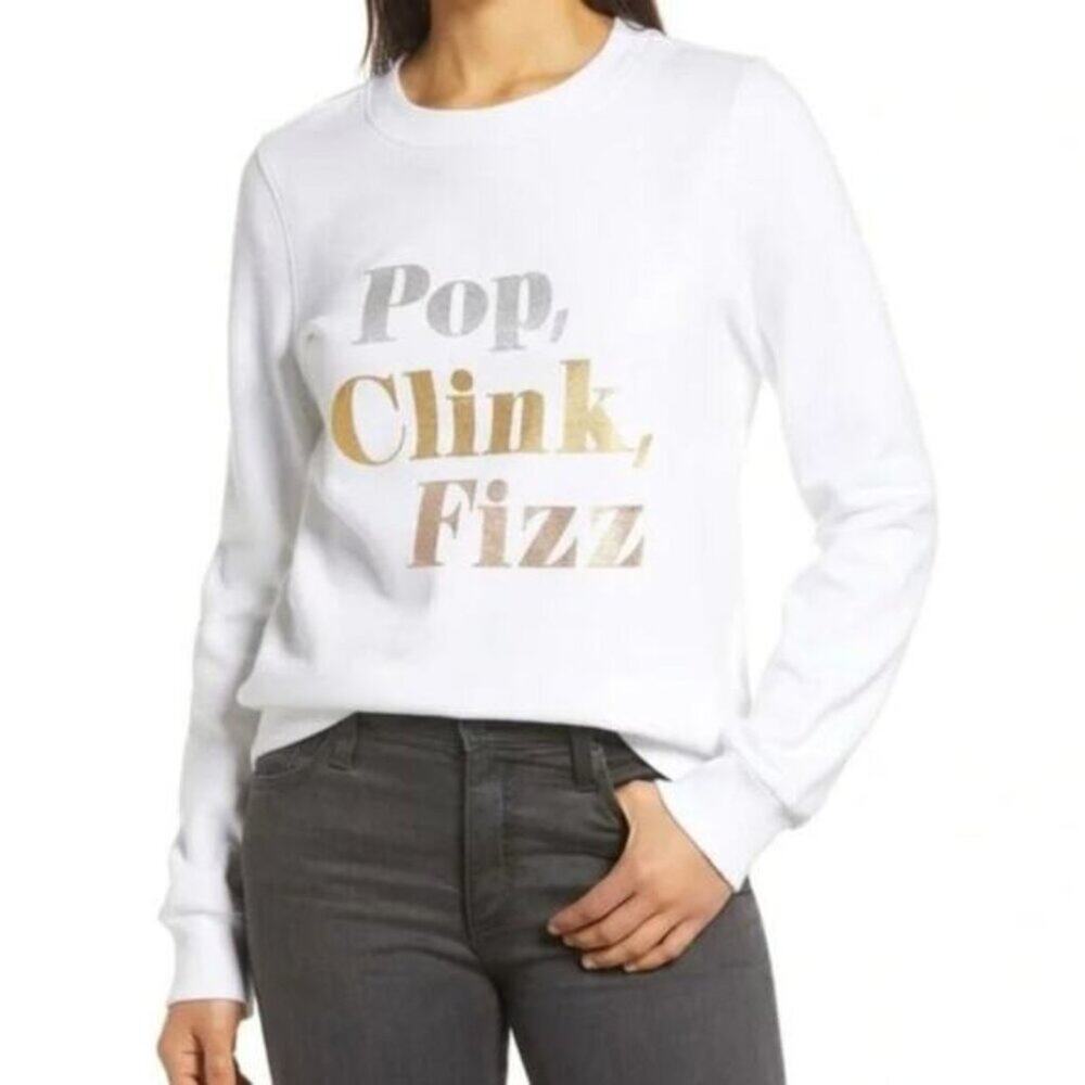 1901 Pop Clink Fizz Crew Neck Celebration Sweatshirt Women's Size Medium NEW
